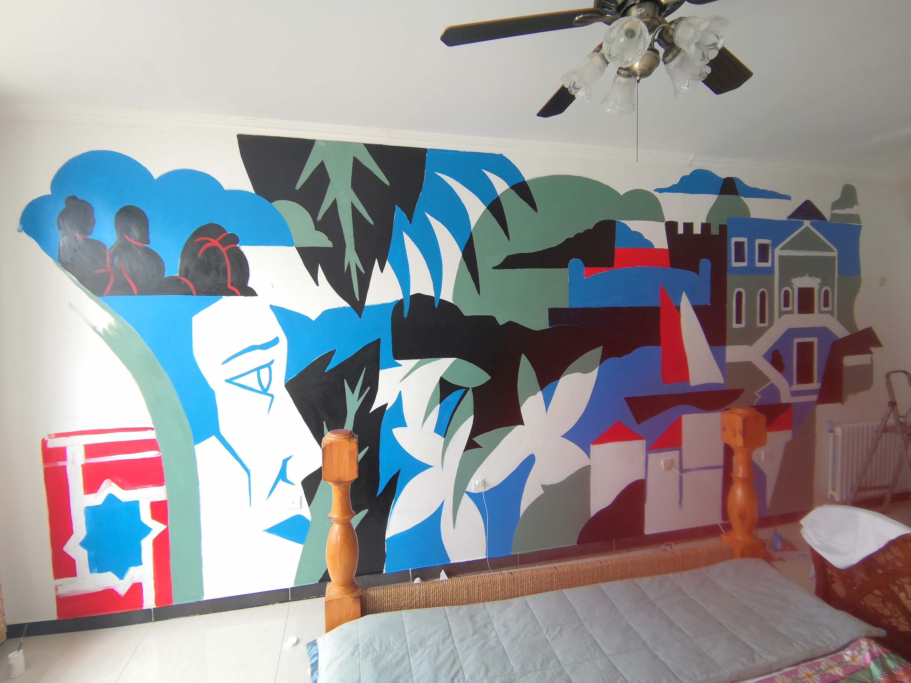 民宿室内墙绘|其他|墙绘/立体画|小柯手绘工作室 - 临摹作品 